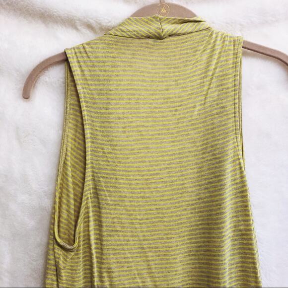 Splendid Yellow and Gray Sleeveless Cardigan - Picture 4 of 8